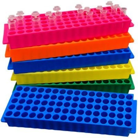 MTC BIO MTC Bio Fraction Collector Tube Rack For 1.5 ml/2 ml Tubes, 80 Place, Assorted, 5 Pack R1040